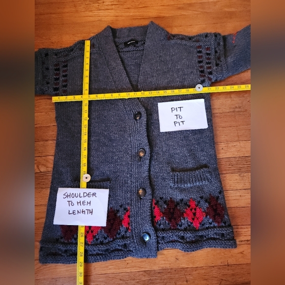 ISABEL MARANT Geena Oversized Argyle WoolAlpaca Blend Cardigan - Picture 7 of 11